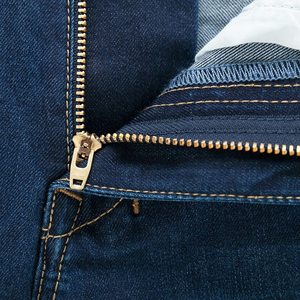 Jean en denim délavé coupe droite pour homme, taille mi-haute, en coton respirant, bleu vintage, poids moyen, haute qualité, hiver - Product Image 6