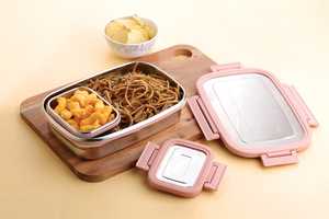 Rectangular Glass BPA Free Food Storage Container with Clip-on <b>Plastic</b> Lid Airtight Microwave Safe for Kitchen Fridge Travel Use - Product Image 2