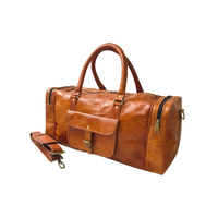Tas Travel Duffle Kulit Kerbau Mewah Buatan Tangan Bergaya Set Kapasitas Besar Lapisan Poliester untuk Sepatu Harga Terjangkau untuk Perjalanan Modis
