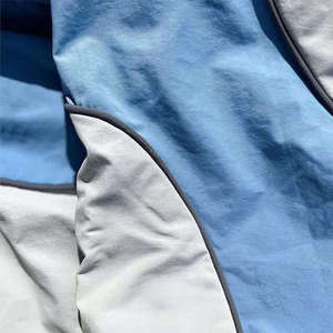 Ensemble coupe-vent court à capuche deux pièces personnalisé pour l'hiver, grande taille, avec fermeture éclair 12026, ensemble coupe-vent colorblock personnalisé unisexe léger - Product Image 4