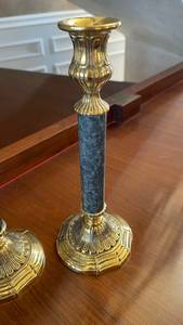 High quality <b>brass</b> <b>Brass</b> <b>Candlestick</b> Holder With Resin Marble Column Home Decoration Metal Candle Holder Durable By UO INDIA - Product Image 6