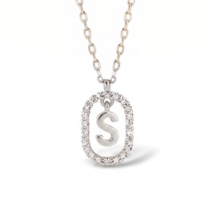 Yellow Gold Letter S Pendant With Diamond Accents Bezel Set Classic Charm Unisex Everyday Wear - Product Image 2