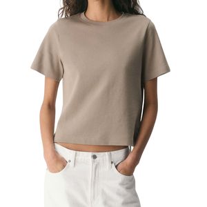 T-shirt en coton pour femme, coupe décontractée, manches courtes, col rond, fabricant OEM ODM, vente en gros personnalisée en vrac - Product Image 1