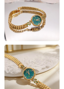 Luxury Retro Lady Style Opal Women's Watch Brass Case Quartz Movement Pointer Dial Display <b>Acrylic</b> Band Water Resistant 10m - Product Image 6