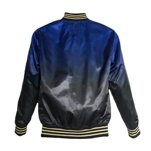 Vestes et manteaux d'université unis pour hommes, vestes brodées, blouson aviateur en satin avec logo personnalisé pour hommes, vente en gros à la mode - Product Image 4