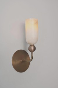Applique murale moderne en laiton avec abat-jour en marbre, luminaire d'intérieur pour salon, décoration de la maison - Product Image 6