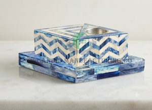 Soporte para Incienso de Sándalo con Incrustaciones de Hueso Azul y Blanco, Hecho a Mano, Religioso, Aromático, Decorativo, para el Hogar - Product Image 2