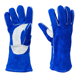 Guantes de Soldadura de Cuero Azul Hechos a Medida, Resistentes al Calor, Protección para Talleres Profesionales - Product Image 1