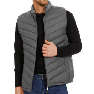 Chaleco Acolchado Azul Marino para Hombre, Cierre de Cremallera, Cuello Alto, Cortavientos, Ropa de Invierno Informal, Chaqueta sin Mangas - Product Image 6