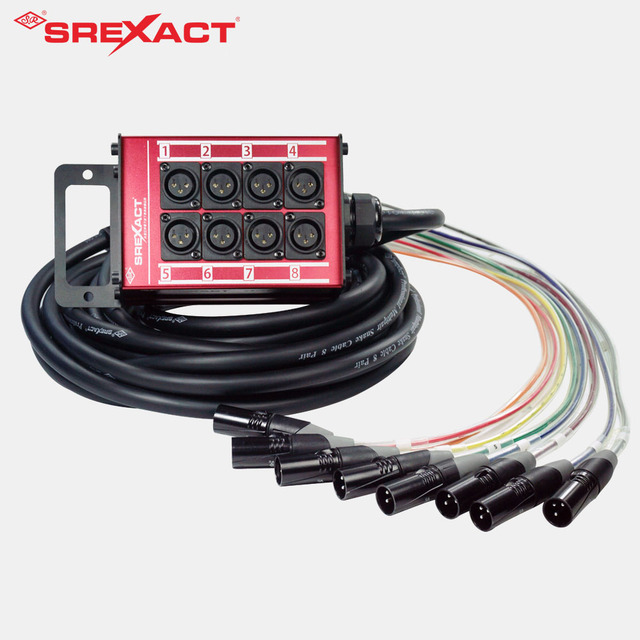 8CH V-type XLR Aluminum Stage Box Twisted Pair PVC Jacket Foil Shielded Snake Cable RoHS for SREXACT Brand Multimedia Black 13mm