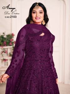 Robe de mariée Salwar Kameez très vendue pour les fêtes, en tissu filet, broderie personnalisable, exportateur indien, prix de gros - Product Image 3