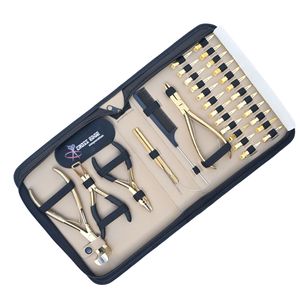 Professional Hair Extension Tool Kit Flat Bead Crimper Plier Tape In Pressing Microbead Remover <b>Hook</b> Threader Scissor <b>Clips</b> Comb - Product Image 1