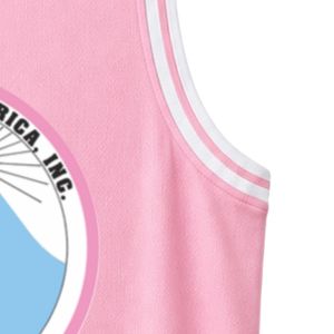 เสื้อบาสเก็ตบอลปักลายตราสัญลักษณ์ Pink Jack & Jill สำหรับผู้หญิง แบบแขนกุด คอวี แต่งขอบสีขาว สามารถสั่งทำสำหรับทีมได้ - Product Image 4