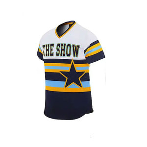 Ensemble de maillots de baseball unisexe, nom de l'équipe imprimé, blanc, bleu marine, rayé, col en V, manches courtes, évacuation de l'humidité, vêtements toutes saisons - Product Image 2