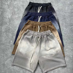 Nouveaux shorts décontractés pour hommes, sur mesure, en toile unie, pas chers, en molleton polyester/coton, entrejambe de 5 pouces, effet délavé à l'acide - Product Image 3