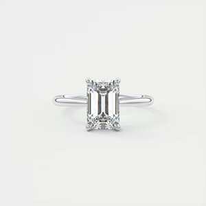 แหวนหมั้นเพชรทรงเหลี่ยมมรกต 2.80 กะรัต เพชรเลี้ยงในห้องปฏิบัติการ ประดับด้วยวงแหวนซ่อนรอบตัว ฝังในทองคำขาว 14k - Product Image 5