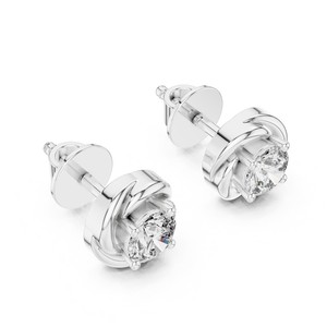 Pendientes de Diamante Cultivado en Laboratorio con Diseño en Espiral, 1-3 CT, Solitario, Engaste en Bisel Rosa, Certificado IGI, Vintage, para Boda, Compromiso, Mujer, Oro de 18K - Product Image 2