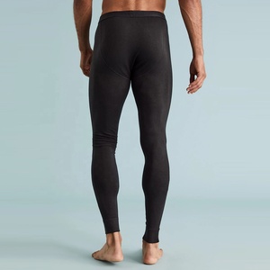 Leggings pour hommes en gros, longueur intégrale, blancs, en coton et élasthanne, taille élastique, respirants, couleur unie, pantalons de compression - Product Image 5