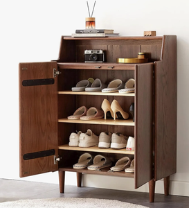 Meuble à chaussures en bois de style Mid-Century avec portes, plateau surélevé et rangement, Fournisseur en gros, Direct usine - Product Image 5