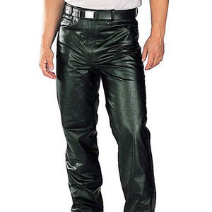 Black Embossed Leather Plain Dyed 80g Pants High Waist <b>Lace</b>-<b>Up</b> Front Skinny Fit Women's Fashion <b>Leggings</b> Customize - Product Image 1