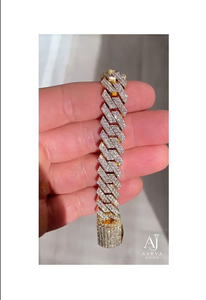 สร้อยข้อมือคิวบันลิงค์แบบ Iced Out ประดับมุกน้ำจืดและมอสซาไนต์ ชุบทองคำขาว/ทองคำ บนเงินแท้ 925 เครื่องประดับฮิปฮอปสำหรับงานปาร์ตี้หรือเป็นของขวัญ - Product Image 3