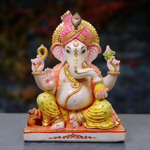 Pure Marble Ganesh Statue | Handcrafted Polished Lord Ganesha Idol | Premium Ganpati Murti for Home Decoration 18 Inch - Product Image 1