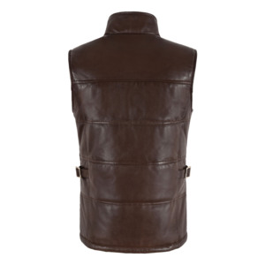 Ladies Genuine Napa Leather Quilted Gilet Vest Sleeveless <b>Padded</b> Waistcoat Women's Real Leather Vest Wholesale Manufacturer - Product Image 6