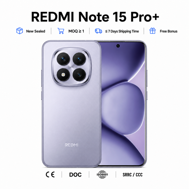 REDMI Note 15 Pro+ Global Version 5G ESIM Octa Core Android 15 Smartphone AMOLED 200MP Camera Wholesale Stock OEM Hot