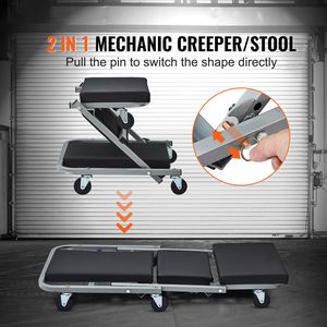 Sgabello Rotante 2-in-1 Z Creeper Seat per Officina Meccanica, Garage e Riparazione Auto - Product Image 1