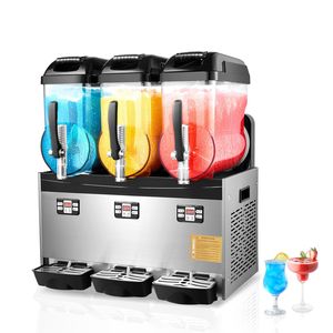 Macchina Professionale per Slushy in Acciaio Inox con Tre Vasche da 12L, 144 Bicchieri, per Margarita e Smoothie - Product Image 2