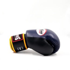 Guantes de Boxeo MMA de Cuero Vacuno Genuino Azul Marino Personalizados, Más Vendidos, con Cierre, 10 oz, para Entrenamiento de Kick Boxing, Unisex - Product Image 3
