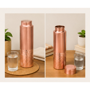 Wholesale Premium Eco-friendly Indian Copper <b>Water</b> <b>Bottle</b> with Hammered Base Direct Factory Price for <b>Bulk</b> Orders - Product Image 3