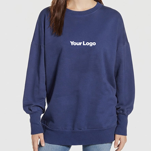 เสื้อสเวตเชิ้ตคอโอเวอร์ไซส์ผ้าฝ้ายเฟรนช์เทอร์รี่ 100% ราคาส่งถูก ใส่สบายสำหรับฤดูหนาว  ขอบยางยืดกว้าง สำหรับผู้หญิง - Product Image 1