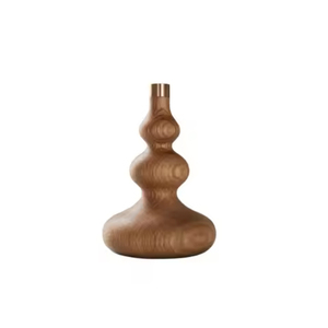 Ensemble de porte-bougies en bois, forme ronde, décoration d'intérieur, vases faits à la main de couleur naturelle pour centre de table - Product Image 2