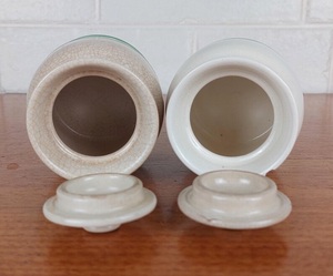 Vintage Inspired Dual <b>Storage</b> Jars With Tight Fit Lids Textured Finish Space Saving <b>Stackable</b> Design Kitchen Organizer Set - Product Image 4