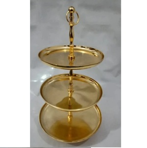Classic Stylish New Metal Cake Stand Elegant Design Gold Plated Finishing Customized Size Designer Metal Cake Stand - Product Image 1