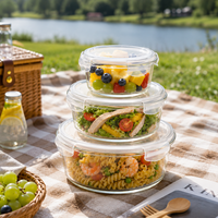 Contenants de stockage alimentaire en verre avec couvercles roses étanches, ensemble de préparation des repas et de rangement pour la cuisine