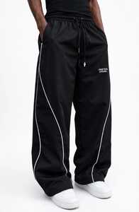 <b>Men's</b> Black Sweatpants <b>White</b> Side Stripe Elastic Waist Drawstring Casual <b>Joggers</b> Breathable Lightweight Polyester Straight - Product Image 4