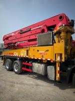 Camions pompe à béton d'occasion Sany 38m de 2016, puissants, pour travaux de construction en hauteur, avec châssis robuste, livraison mondiale