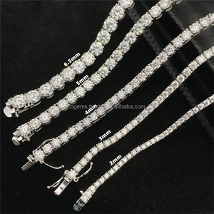 Colliers en or plaqué avec diamants certifiés IGI, chaînes fines hip-hop, chaînes tennis tendance pour hommes, chaînes en argent sterling 925 avec pierres précieuses RB - Product Image 4