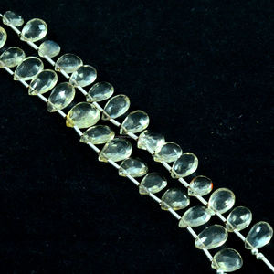 Perles de pierres précieuses en scapolite naturelle de qualité supérieure, facettées en forme de poire, jaunes, faites à la main, certifiées par un tiers, Art Créatif 50 - Product Image 1