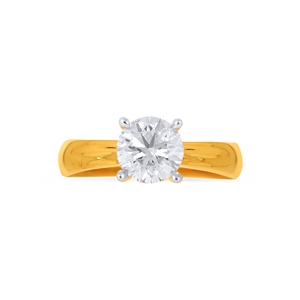 Anillo de Diamantes Solitario Ethereal Embrace, Anillo de Compromiso de Lujo de Oro Amarillo de 18K con Diamante Solitario de Corte Brillante Redondo - Product Image 3