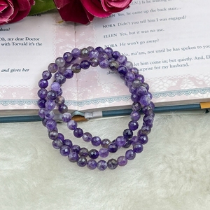Natural Amethyst 6MM Beads <b>Bracelet</b> Purple Amethyst <b>Beaded</b> <b>Bracelet</b> For Healing Reiki Energy Jewelry Wholesale - Product Image 5