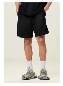 Shorts Bermuda en Toile Style Urbain pour Homme - 100% Polyester Taille Mi-Haute Élastique Motif Uni Écologique avec Poches - Product Image 2