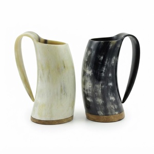 Vente en gros de chopes en corne de viking, chopes à bière en corne de bœuf artisanales personnalisées, gobelets en corne naturelle de style médiéval pour la décoration de fête - Product Image 4