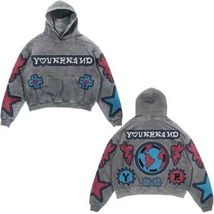 เสื้อฮู้ดดี้โอเวอร์ไซส์ผ้าฟลีซคอตตอน 100% สำหรับขายส่ง ลายเทรนด์สปอร์ต 6 แบบ ดีไซน์ใหม่ พร้อมกระเป๋าโลโก้พิมพ์ลาย 3 มิติ ระบายอากาศได้ดี - Product Image 3