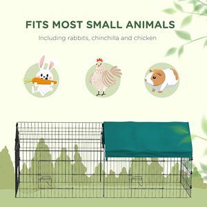 Recinto per piccoli animali da 73 pollici con tetto in ferro per conigli, galline, cincillà, gatti, anatre, chiusura sicura con bottoni a scatto - Product Image 6