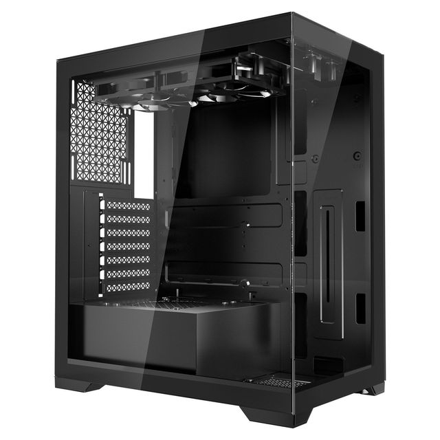 "Gaming Mid-Tower Case with High-Airflow Tempered Glass Panel & 2 X 120 mm Fans for PC Cable Management Dust Filter"