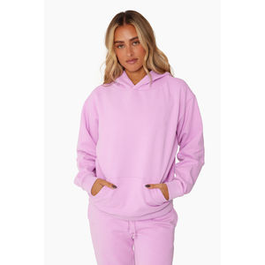 Ensemble de survêtement pour femme en tricot de haute qualité, 2 pièces, haut court et pantalon évasé, 100% coton, sweat-shirt à capuche - Product Image 6
