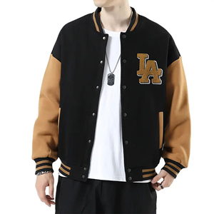 Chaqueta Universitaria Personalizada de Cuero Genuino, Estilo Urbano, Chaqueta Letterman de Lana con Logotipo Bordado para Invierno y Primavera - Product Image 5
